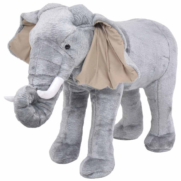 vidaXL Peluche Éléphant Debout Peluche Grise XXL