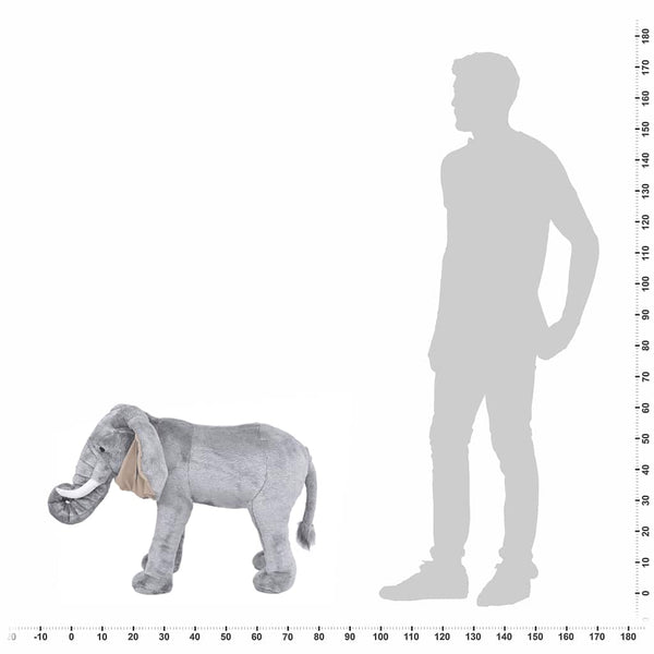 vidaXL Peluche Éléphant Debout Peluche Grise XXL