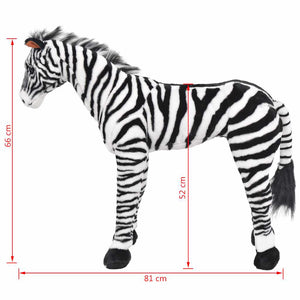 XXL Zebra Plüschtier - Schwarz und Weiß