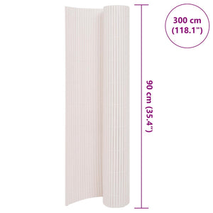 Doppelseitiger Gartenzaun Weiß 90x300 cm