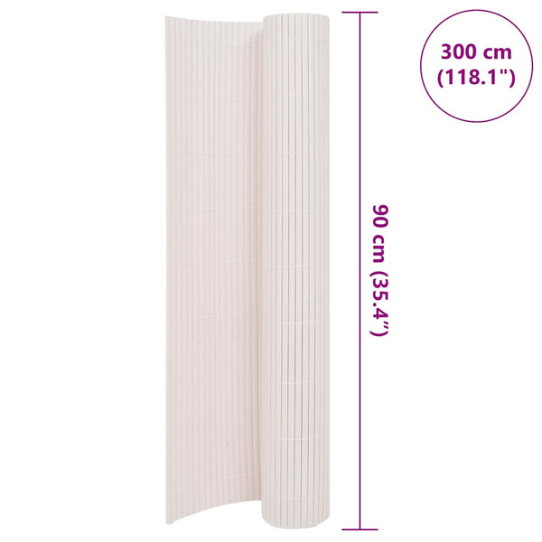 Doppelseitiger Gartenzaun Weiß 90x300 cm