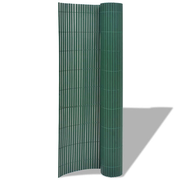 Doppelseitiger PVC Gartenzaun Grün 90x300 cm