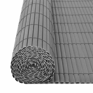 Doppelseitiger PVC Gartenzaun Grau 90x300cm