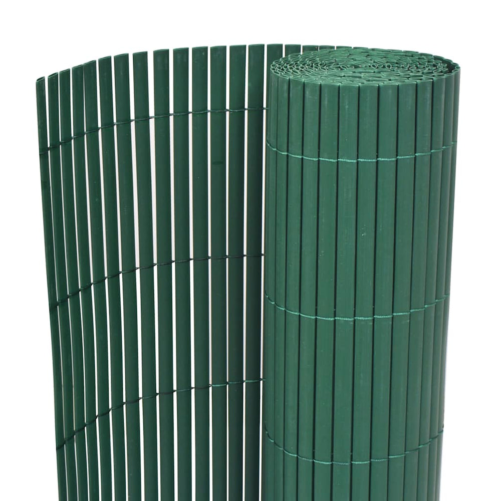 PVC Gartenzaun Grün, 90x500 cm, Doppelseitig