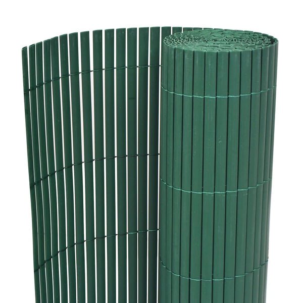 PVC Gartenzaun Grün, 90x500 cm, Doppelseitig