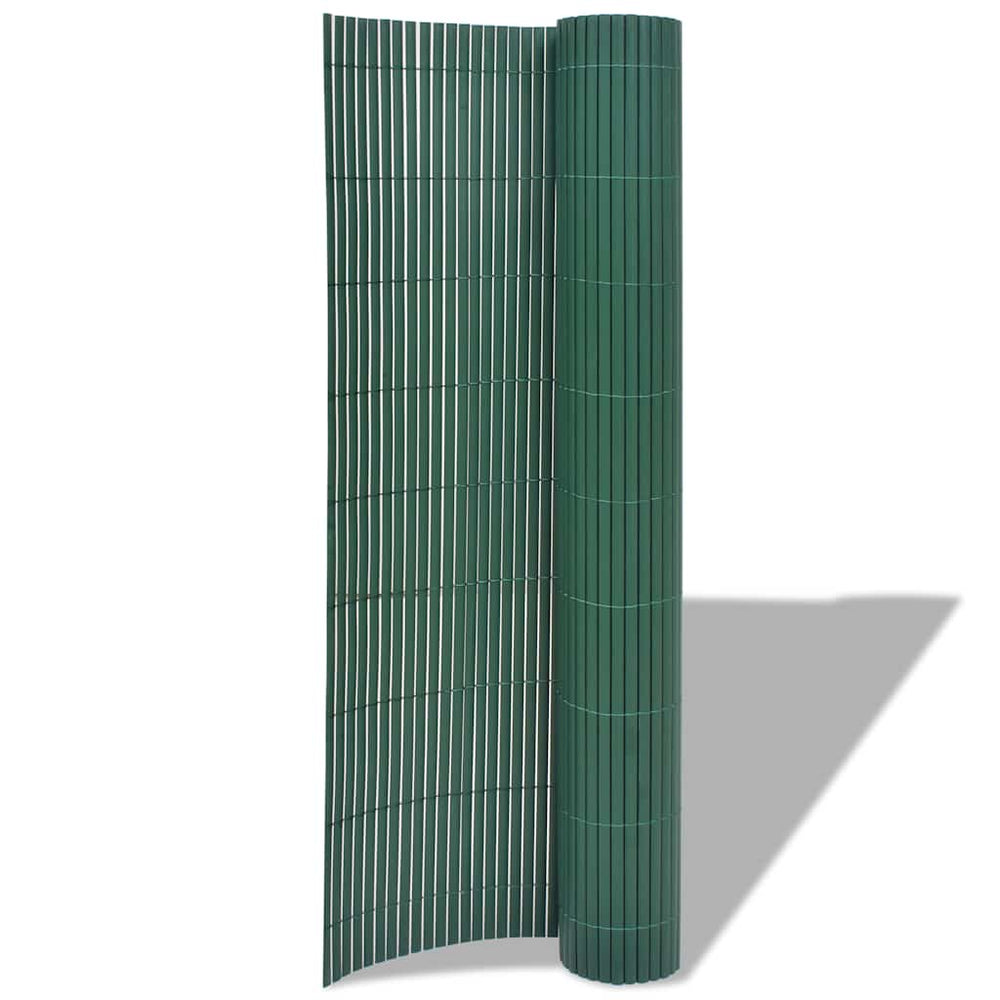 PVC Gartenzaun Grün, 90x500 cm, Doppelseitig