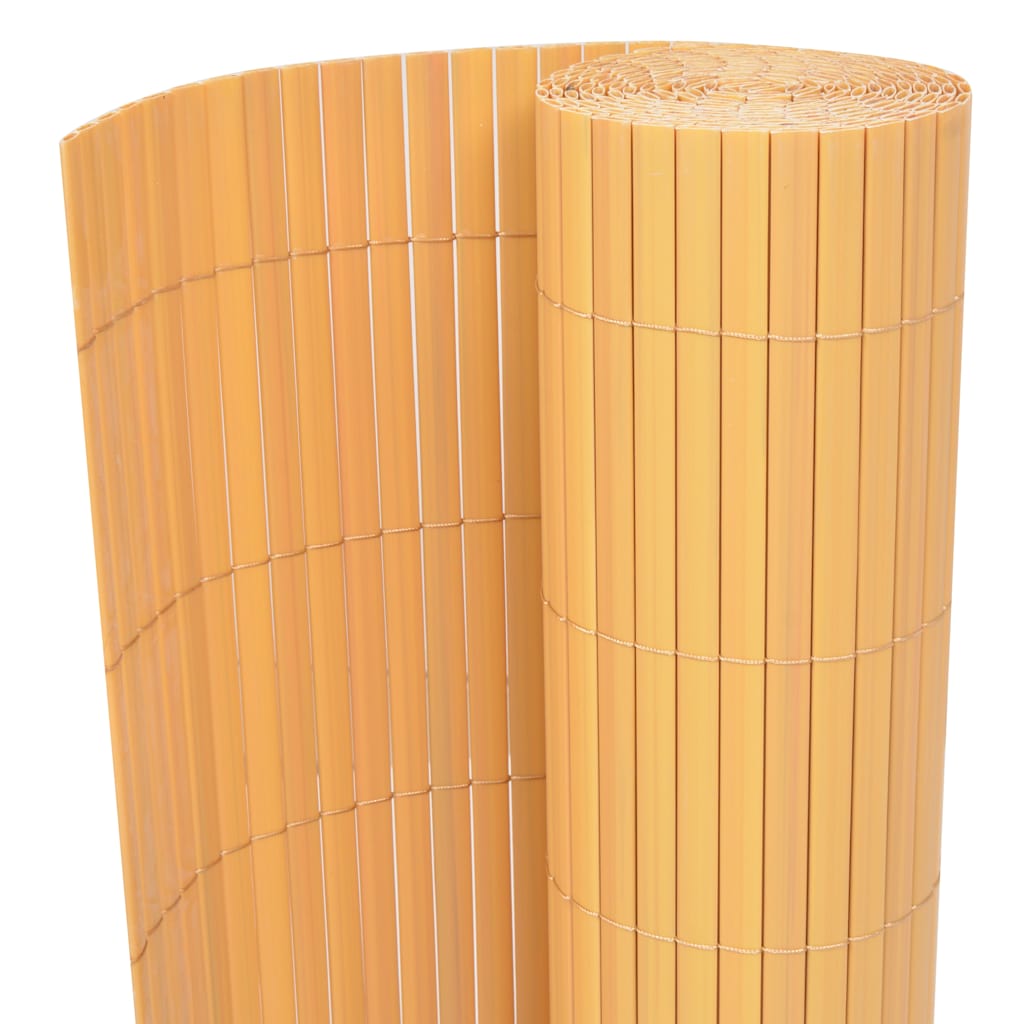 Gelber PVC Gartenzaun, 90x500 cm