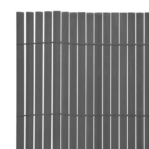 Grauer PVC Gartenzaun, Doppelseitig, 90x500cm