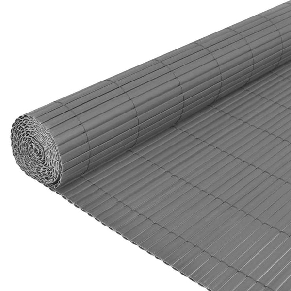 Grauer PVC Gartenzaun, Doppelseitig, 150x500cm