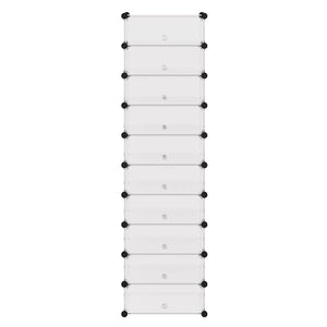 Schuh-Organizer Zusammenklappbar mit 10 Fächern Weiß