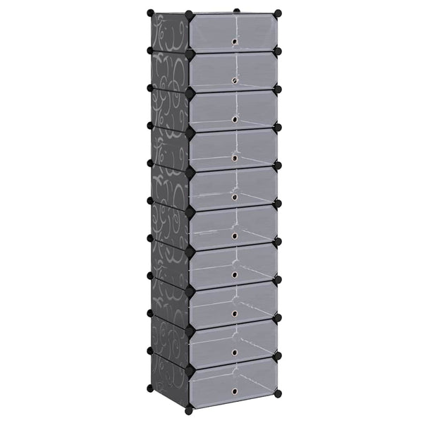Schuh-Organizer Zusammenklappbar mit 10 Fächern Schwarz