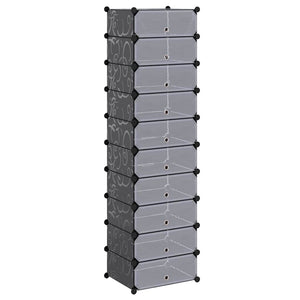 Schuh-Organizer Zusammenklappbar mit 10 Fächern Schwarz