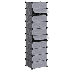 Schuh-Organizer Zusammenklappbar mit 10 Fächern Schwarz