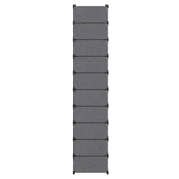 Schuh-Organizer Zusammenklappbar mit 10 Fächern Schwarz