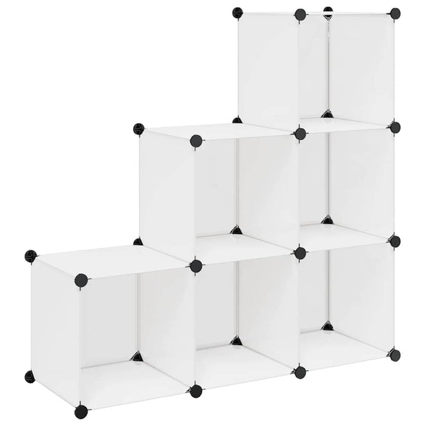 vidaXL Modular Storage Cabinet Cube Shelf with 6 Compartments White