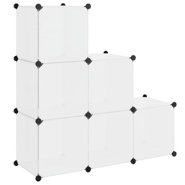 vidaXL Modular Storage Cabinet Cube Shelf with 6 Compartments White