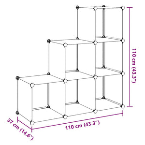 Regalsystem Würfel-Regal mit 6 Fächern Weiß