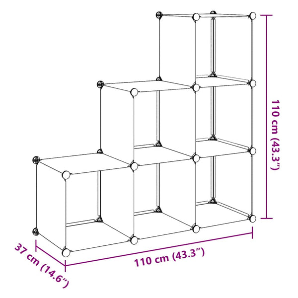 vidaXL Modular Storage Cabinet Cube Shelf with 6 Compartments White