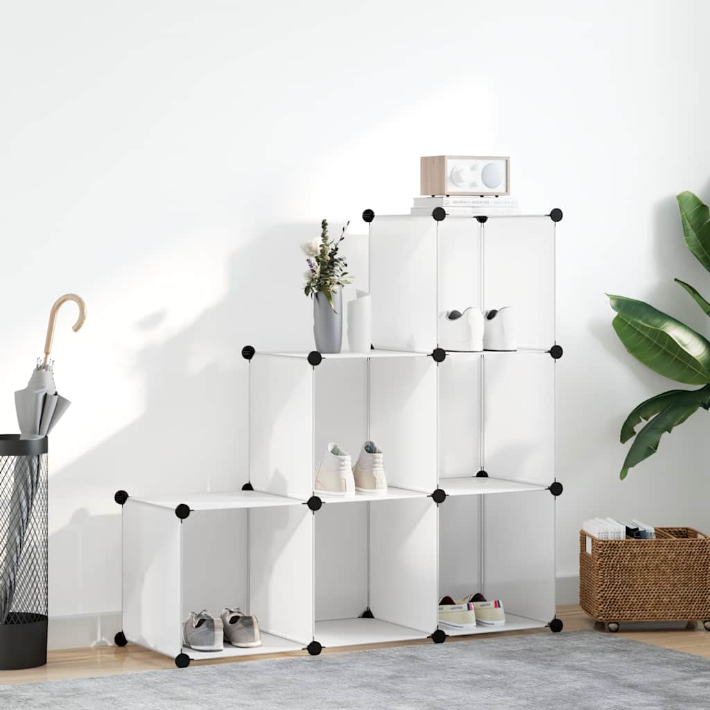 vidaXL Système d'étagères Étagère cubique à 6 compartiments Blanc
