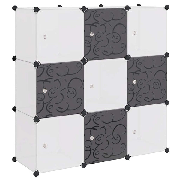 Regalsystem Würfelregal mit 9 Fächern Schwarz und Weiß