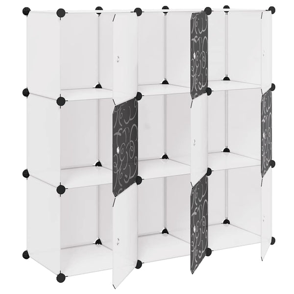 Regalsystem Würfelregal mit 9 Fächern Schwarz und Weiß