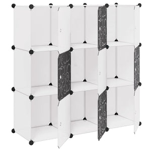 Regalsystem Würfelregal mit 9 Fächern Schwarz und Weiß