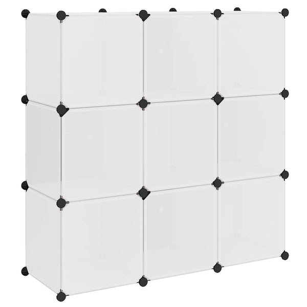 Regalsystem Würfelregal mit 9 Fächern Schwarz und Weiß