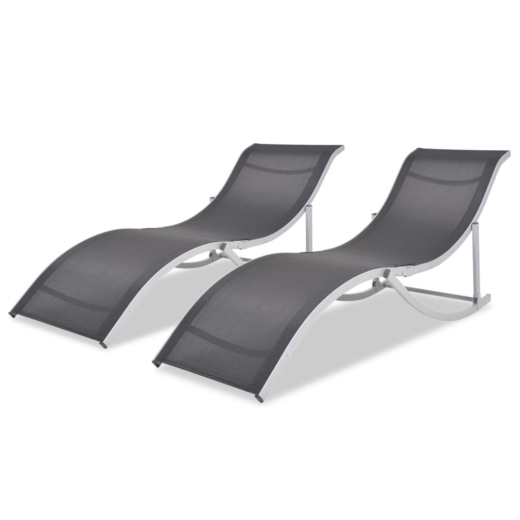 Klappbare Sonnenliegen aus Aluminium, 2er-Set