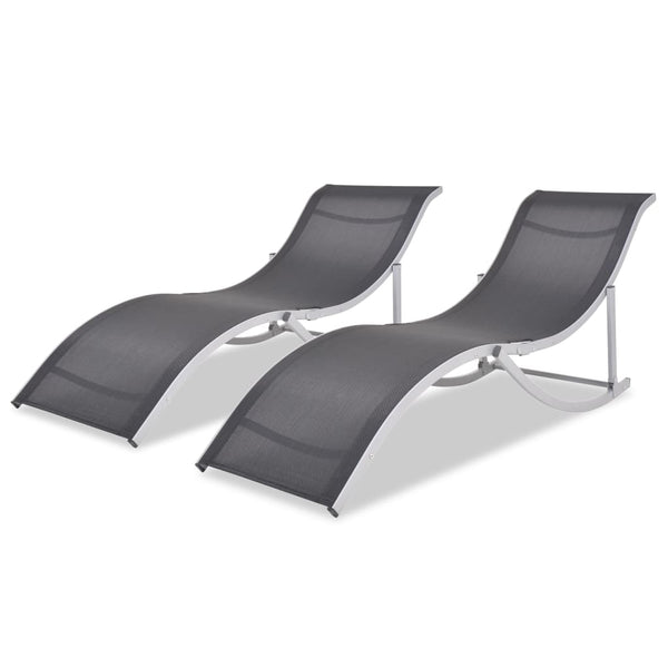 Klappbare Sonnenliegen aus Aluminium, 2er-Set