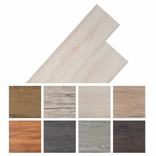 Weiße PVC Bodenplanken, 5,26 m² (18 Stk.)