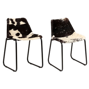 vidaXL Dining Chairs 2 pcs. Genuine Goat Leather