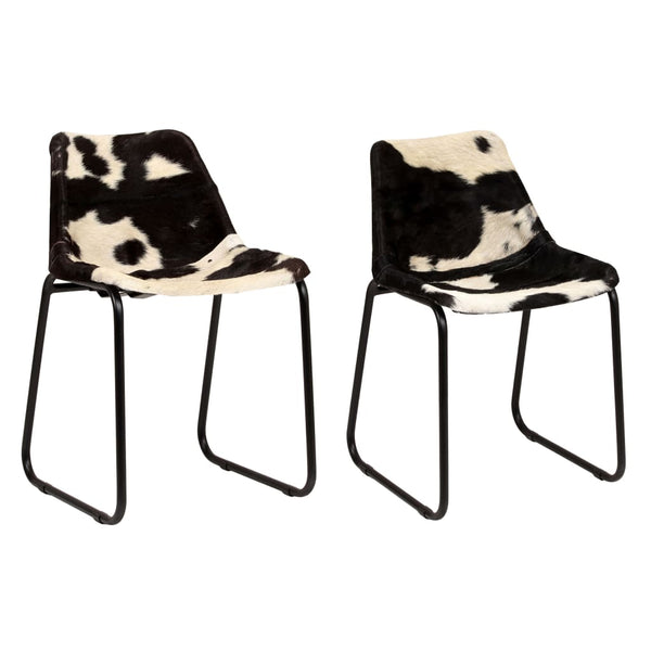 vidaXL Dining Chairs 2 pcs. Genuine Goat Leather