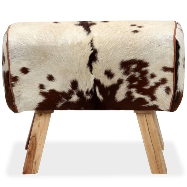 Hocker Echtes Ziegenleder Braun 60 x 30 x 50 cm