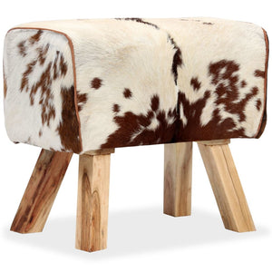 Hocker Echtes Ziegenleder Braun 60 x 30 x 50 cm