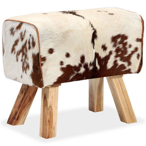 Hocker Echtes Ziegenleder Braun 60 x 30 x 50 cm