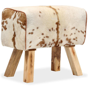 Hocker Echtes Ziegenleder Braun 60 x 30 x 50 cm