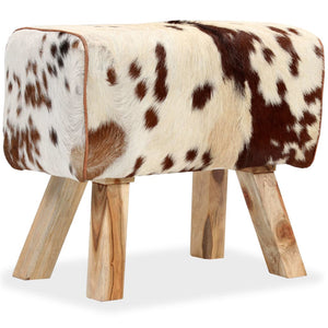Hocker Echtes Ziegenleder Braun 60 x 30 x 50 cm