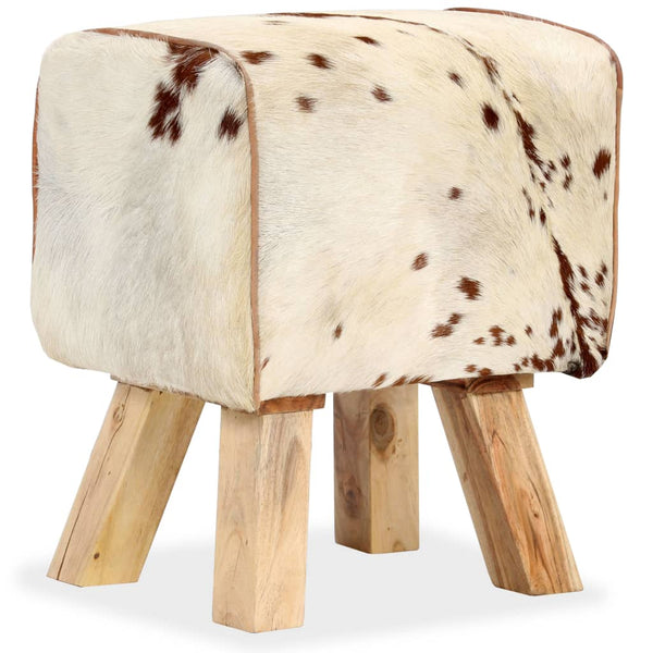Hocker Echtes Ziegenleder 40 x 30 x 45 cm