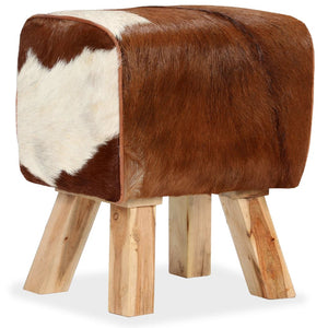 Hocker Echtes Ziegenleder 40 x 30 x 45 cm