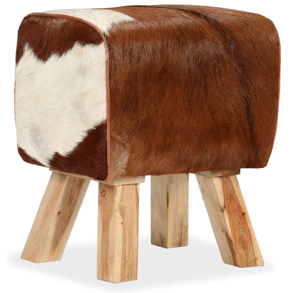 Hocker Echtes Ziegenleder 40 x 30 x 45 cm