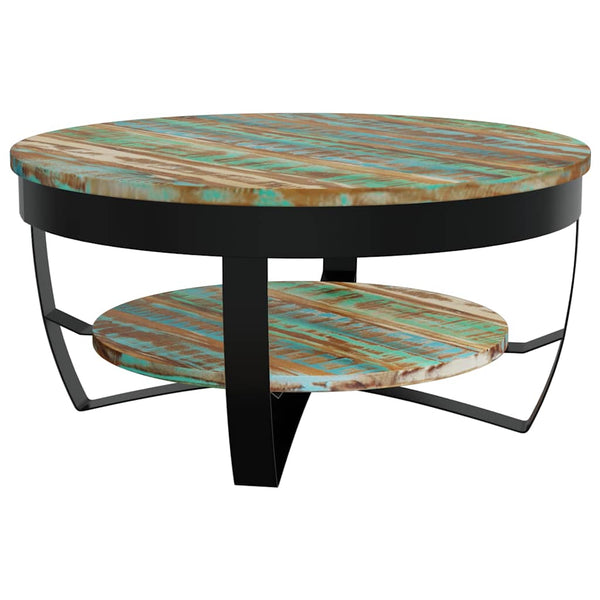 vidaXL Table basse avec rangement en bois de récupération massif 65x32 cm