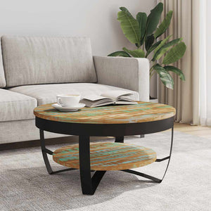 vidaXL Table basse avec rangement en bois de récupération massif 65x32 cm