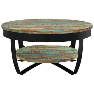 vidaXL Table basse avec rangement en bois de récupération massif 65x32 cm