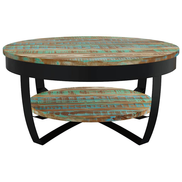vidaXL Table basse avec rangement en bois de récupération massif 65x32 cm