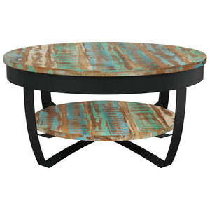 vidaXL Table basse avec rangement en bois de récupération massif 65x32 cm