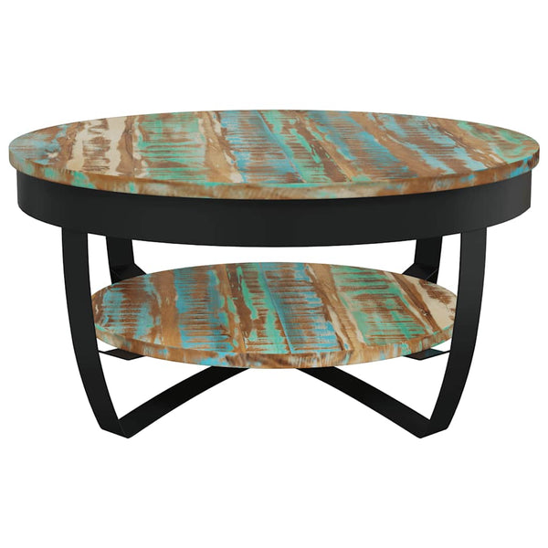 vidaXL Table basse avec rangement en bois de récupération massif 65x32 cm