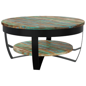 vidaXL Table basse avec rangement en bois de récupération massif 65x32 cm