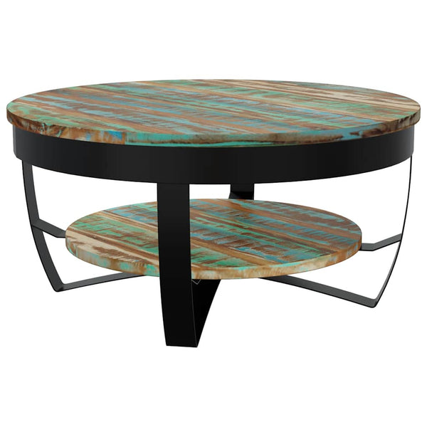 vidaXL Table basse avec rangement en bois de récupération massif 65x32 cm