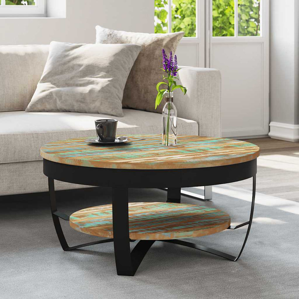 Couchtisch mit Ablage Altholz Massiv 65x32 cm