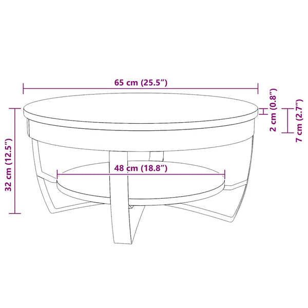 Couchtisch Raues Massives Mangoholz 65x32 cm